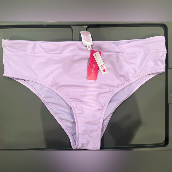 Xhilaration Lavender Towel High Leg High Waist Bikini Bottom - Picture 1 of 3